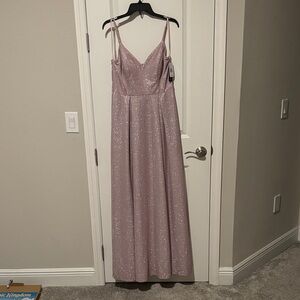 City Triangles Sparkling Lilac Spaghetti-Strap Prom Gown